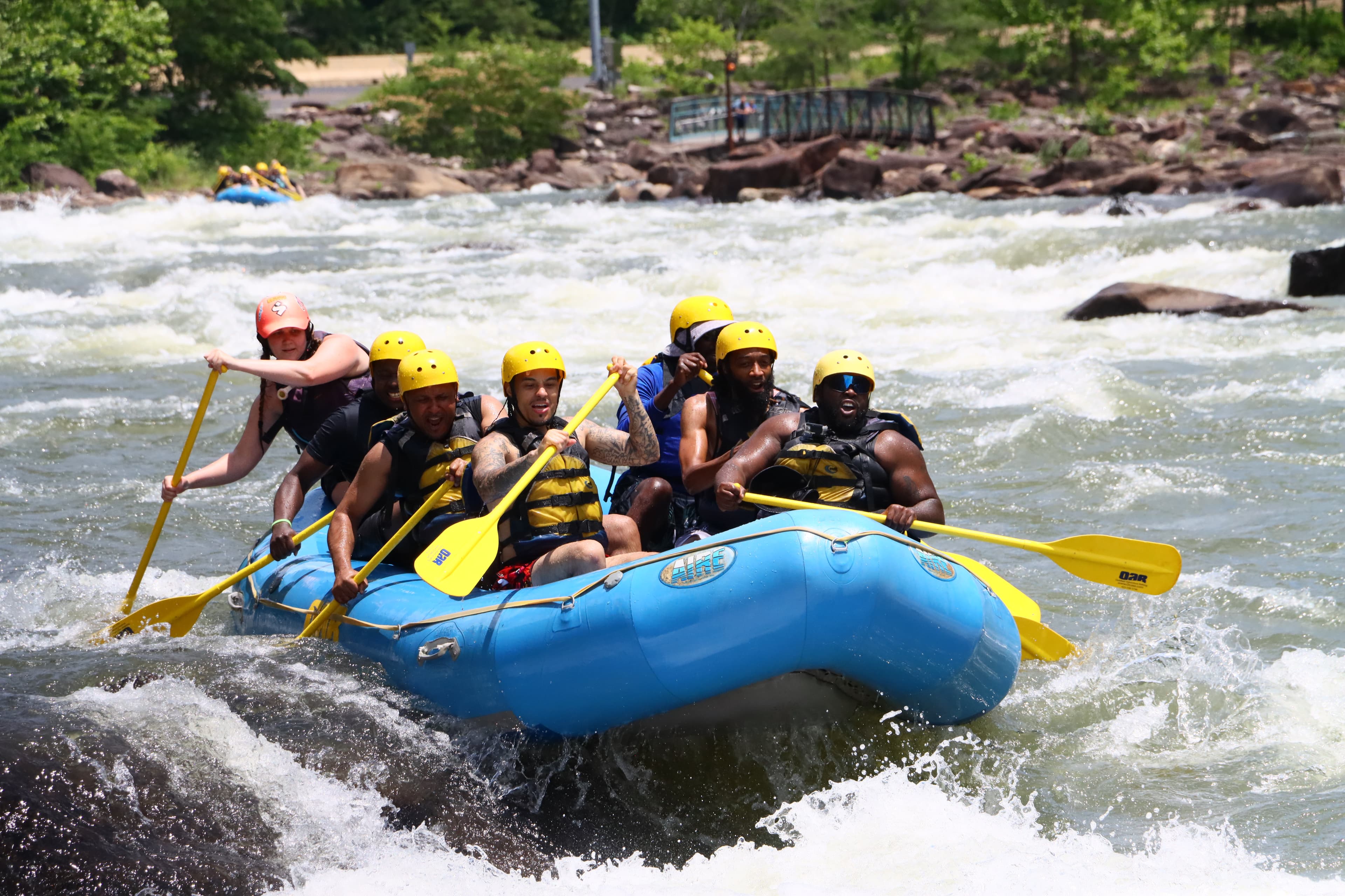 Undugu brothers on a rafting trip